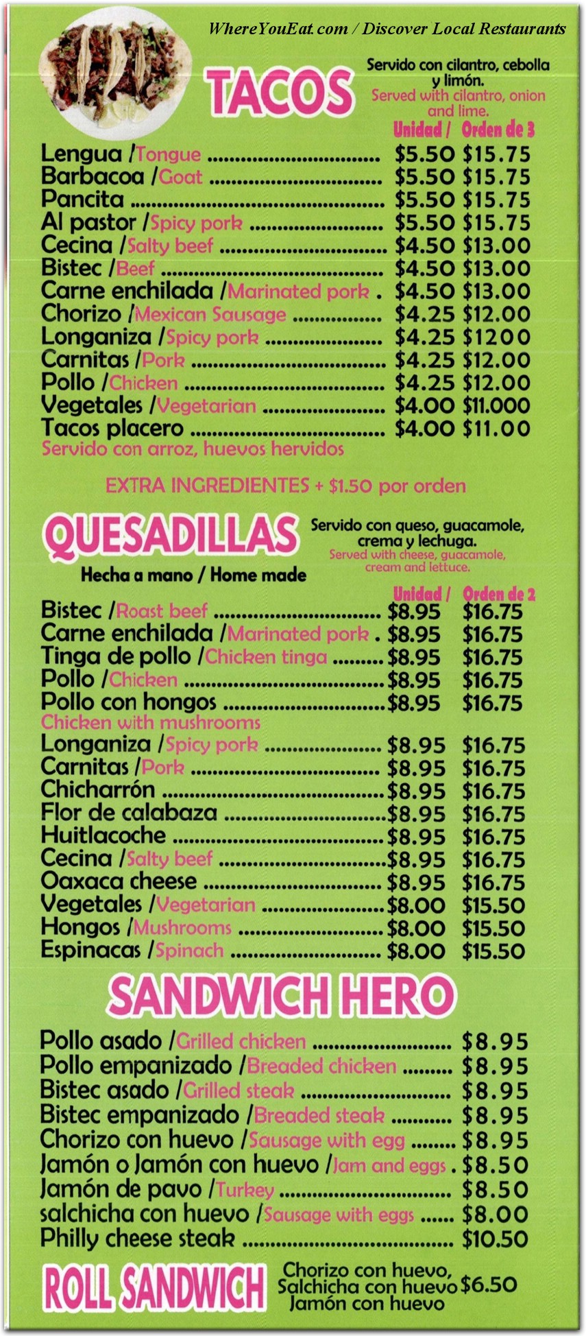 menu image