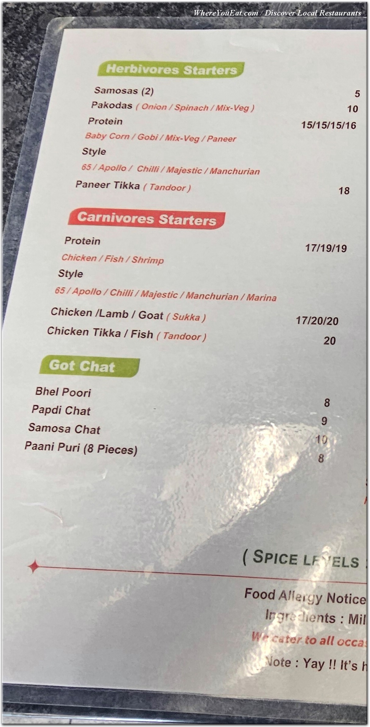 menu image