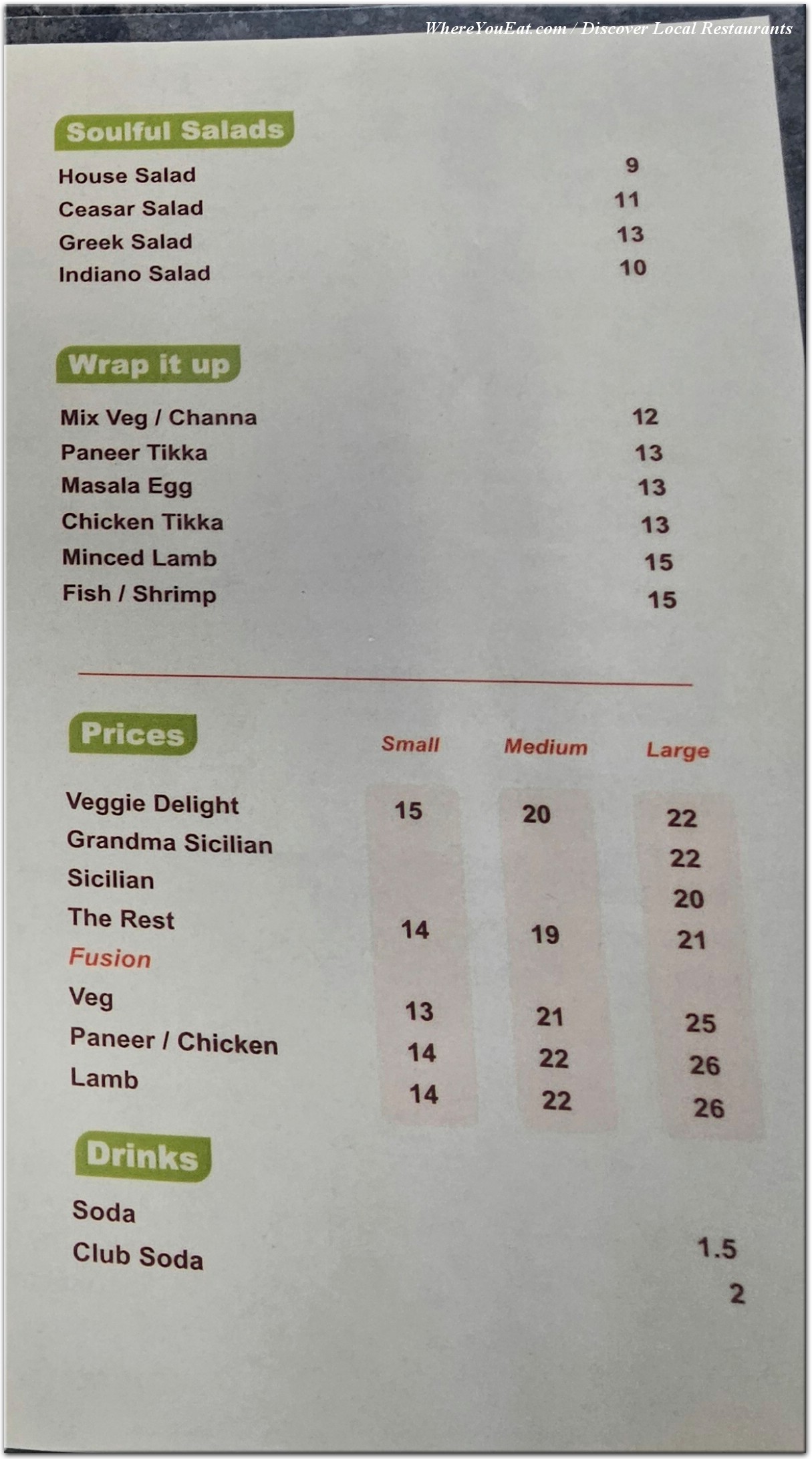 menu image