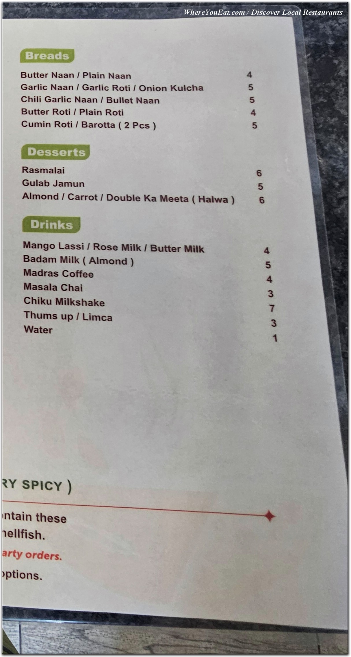 menu image