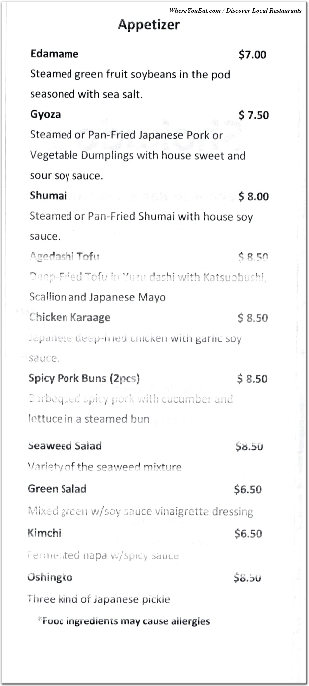 menu image
