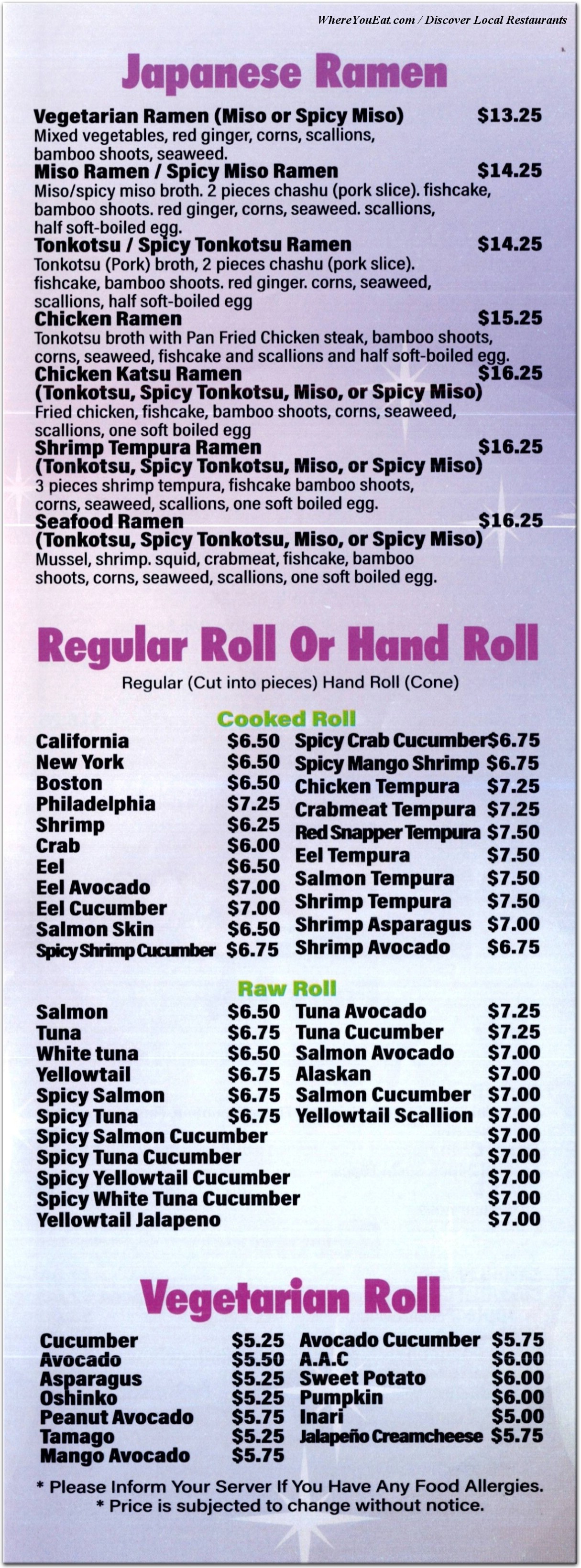 menu image