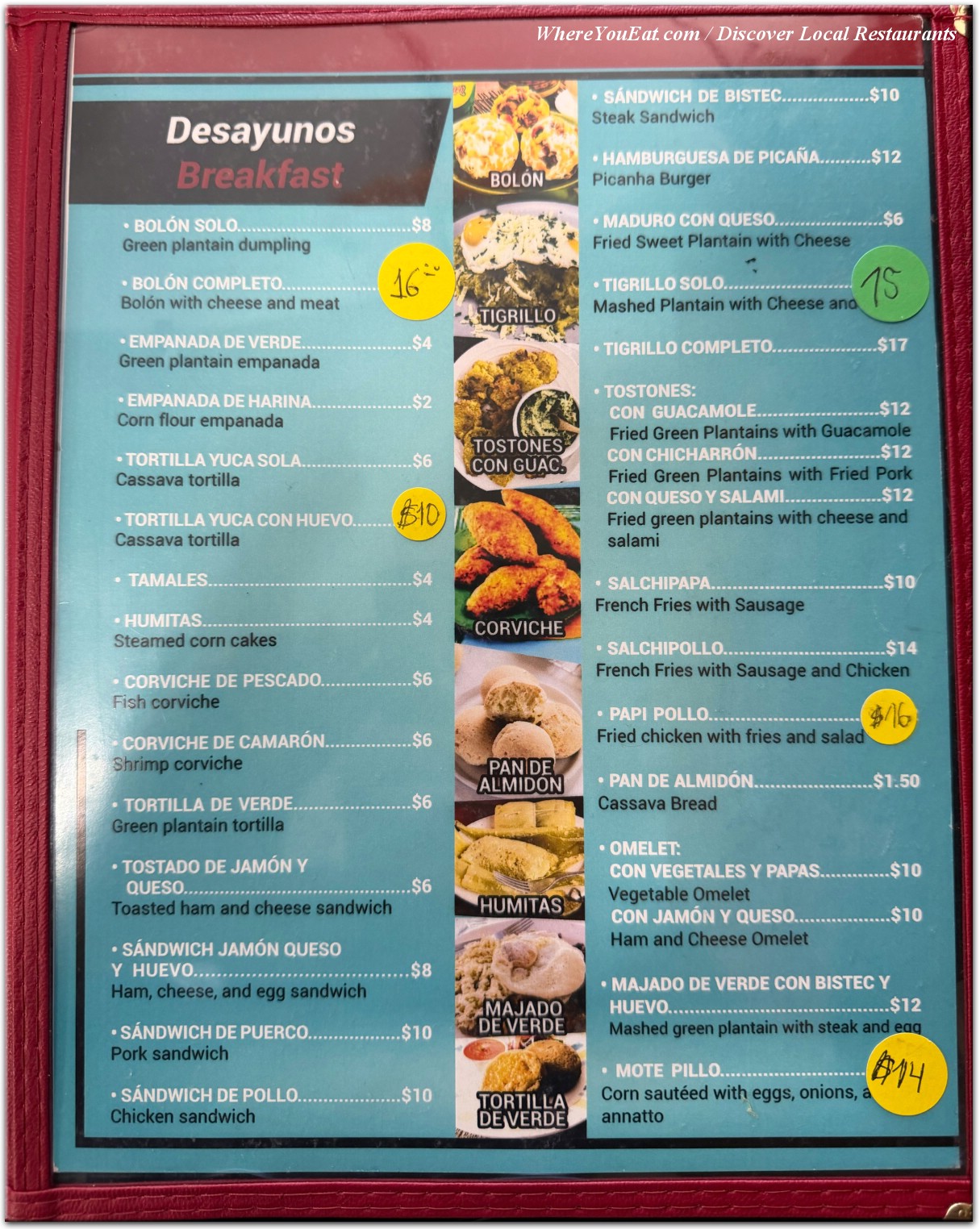 menu image