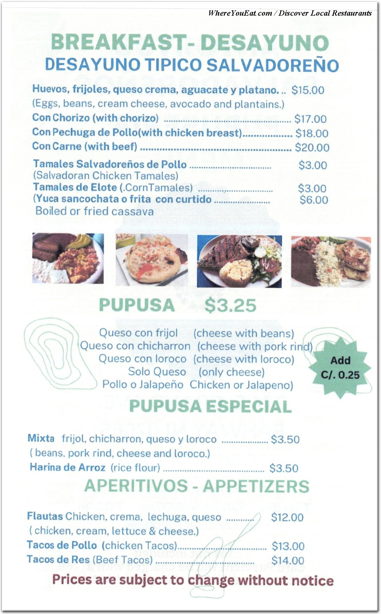 menu image