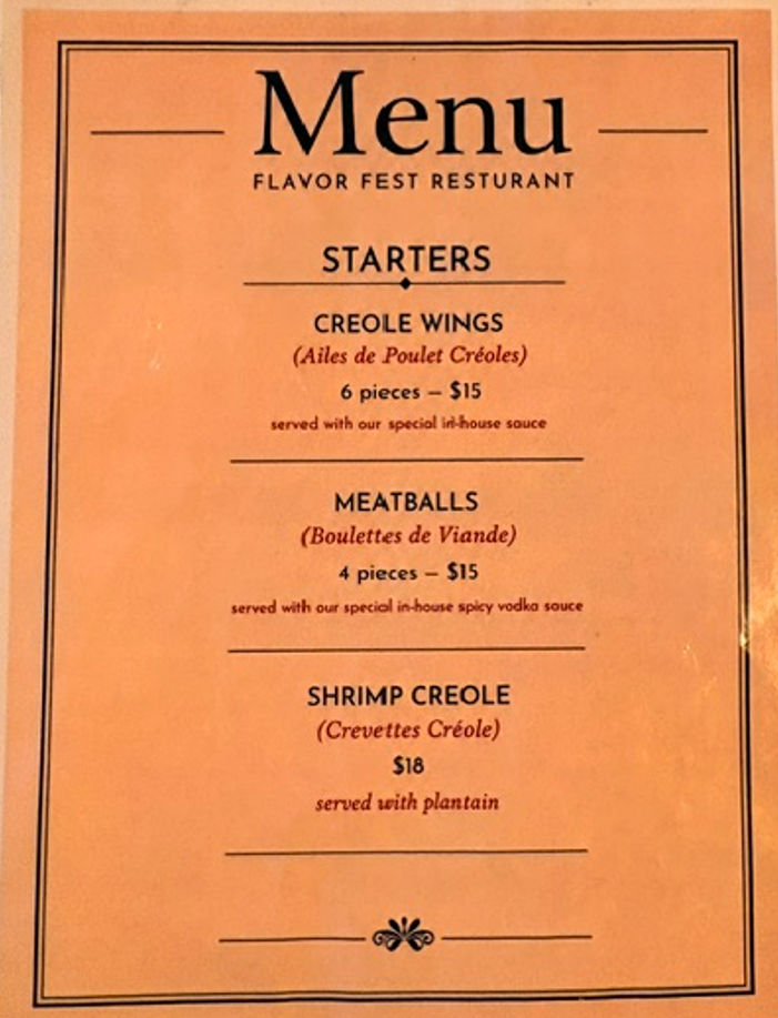 menu image