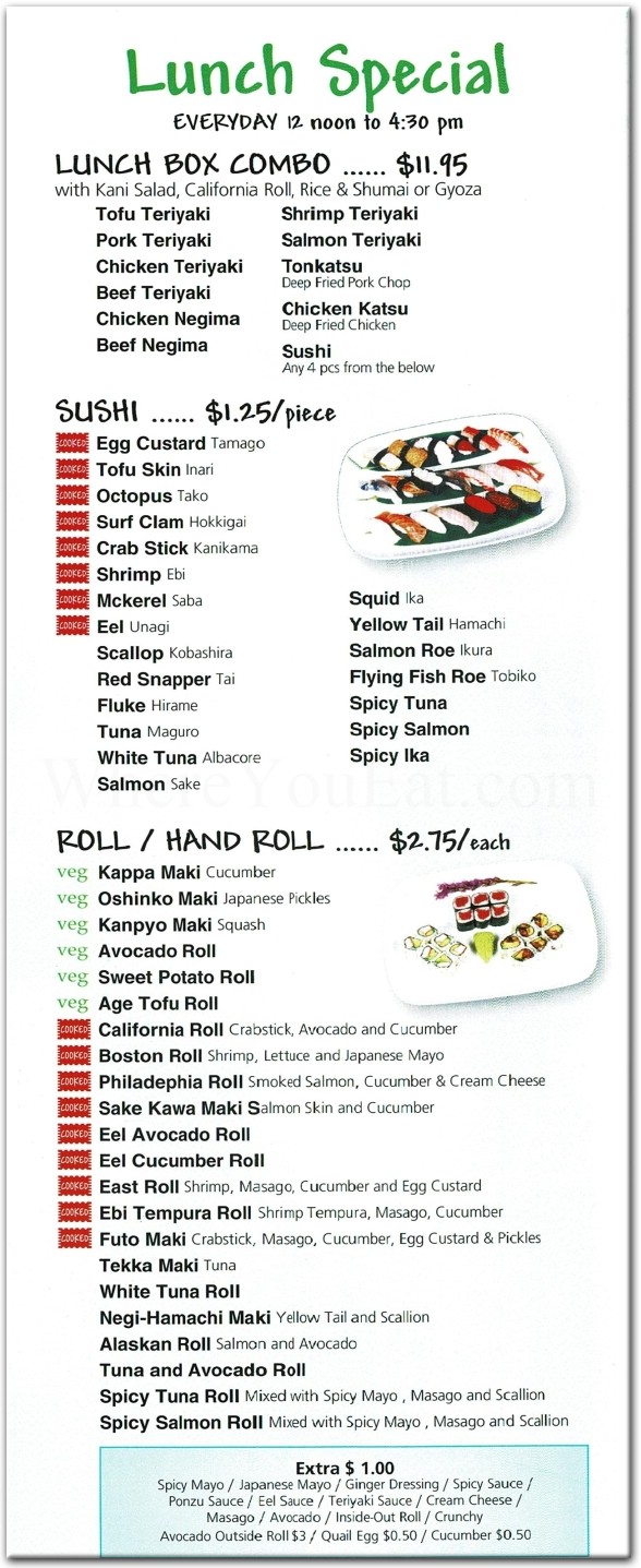 Wasabi Restaurant in Brooklyn / Official Menus & Photos