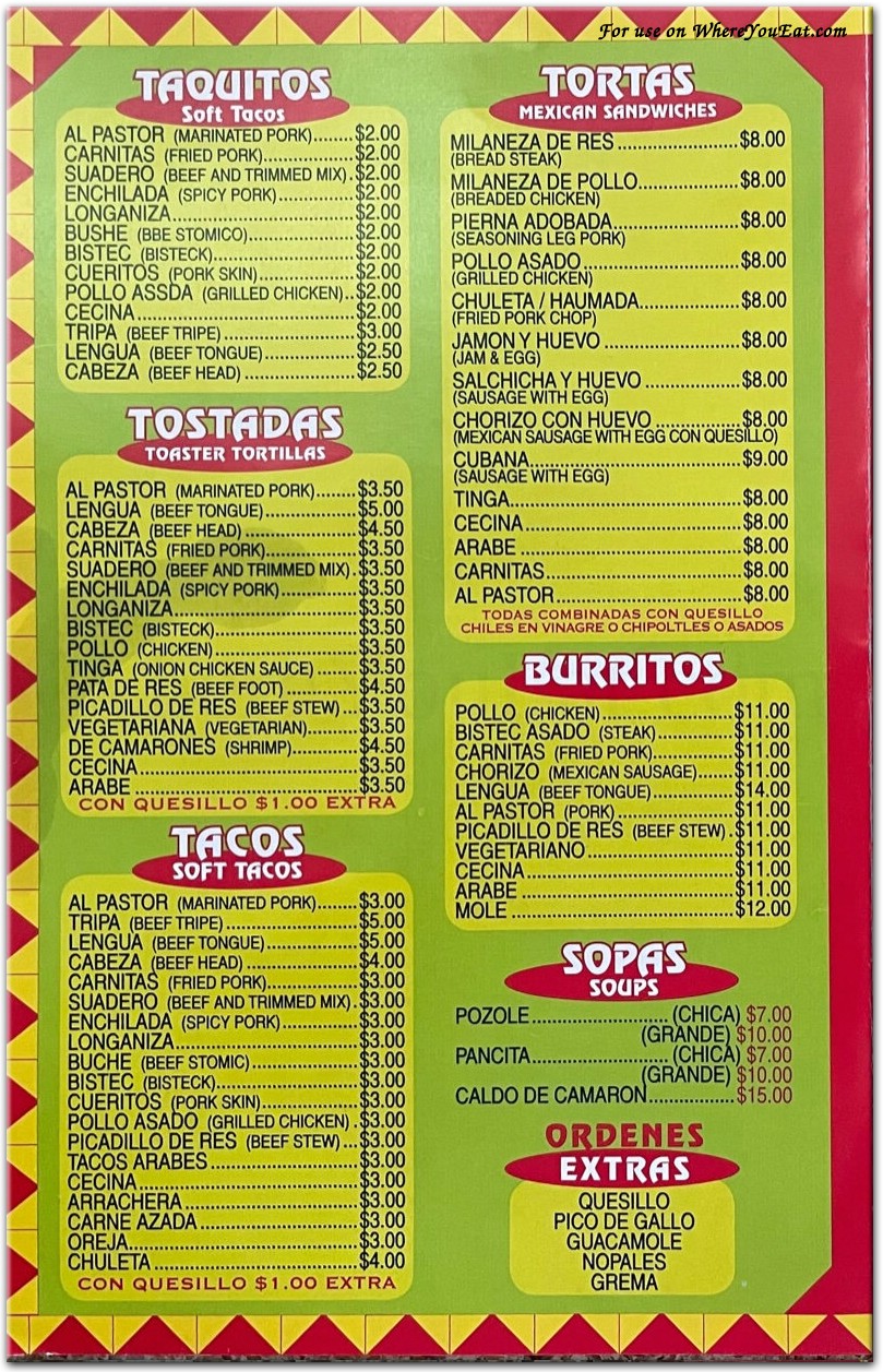 Ricos Tacos Restaurant in Brooklyn / Menus & Photos