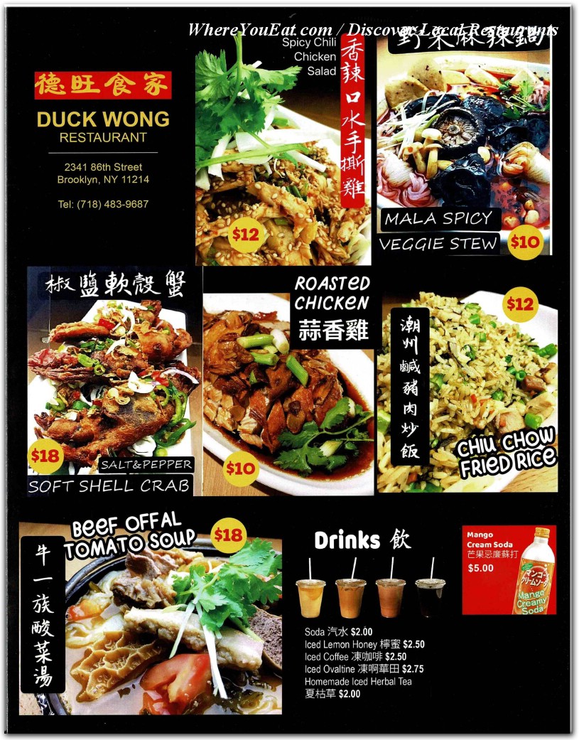 Duck Wong Restaurant in Brooklyn / Menus & Photos