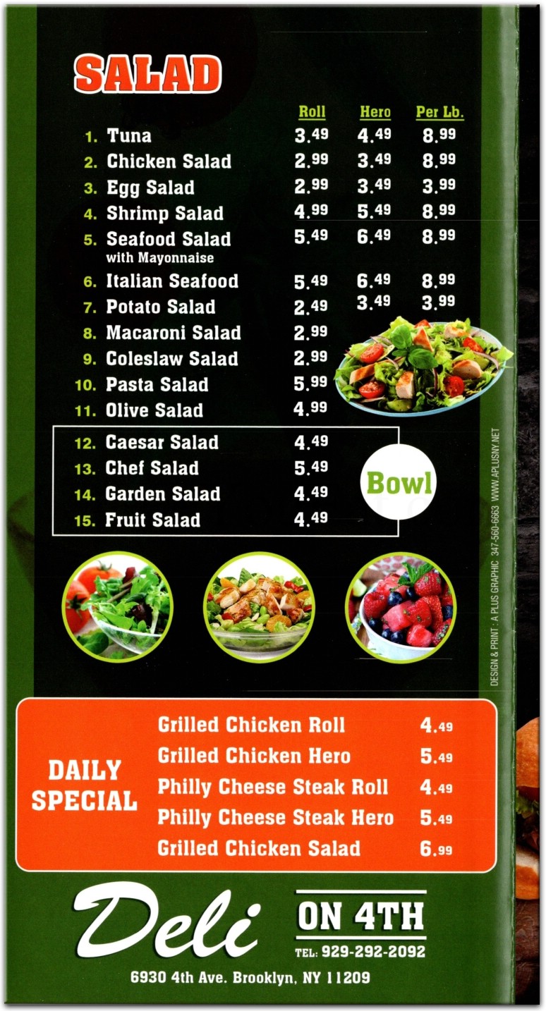 Deli on 4th Restaurant in Brooklyn / Menus & Photos