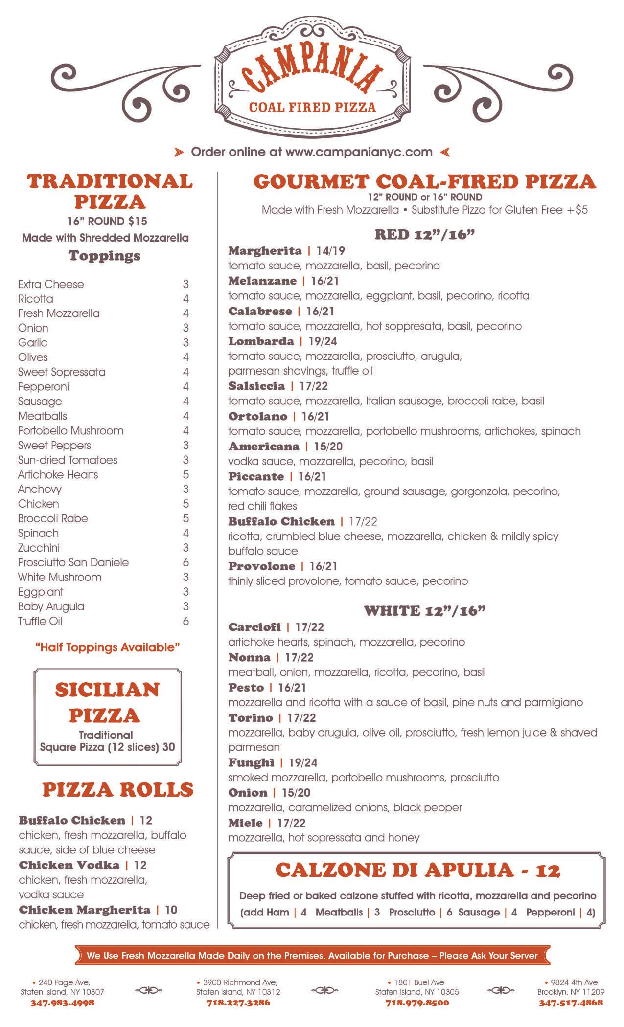 Campania Richmond Ave Restaurant in Staten Island / Official Menus & Photos