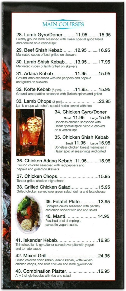 Hazar Turkish Restaurant in Brooklyn / Official Menus & Photos