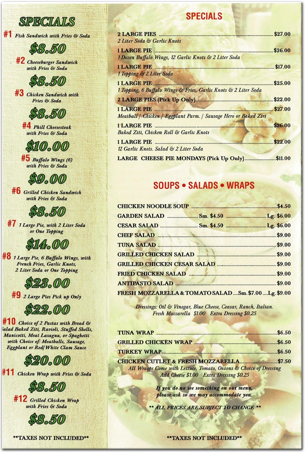 La Bella Pizza Si Restaurant In Staten Island Official Menus Photos