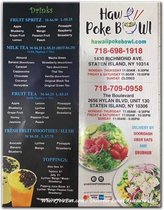 Hawaiian Poke, Online Order, Youngstown