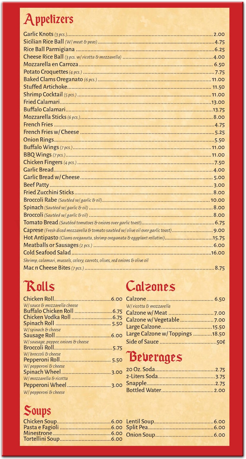 Gino's Pizzeria Restaurant in Staten Island / Menus & Photos