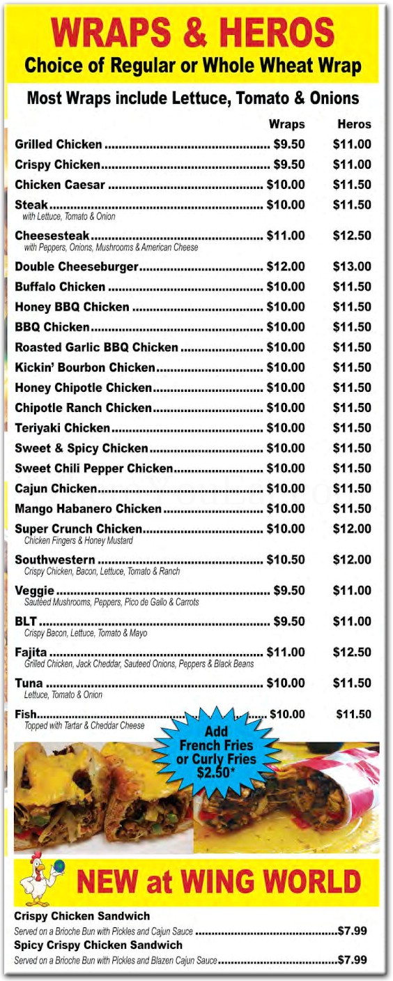 Wing World Restaurant in Staten Island / Official Menus & Photos