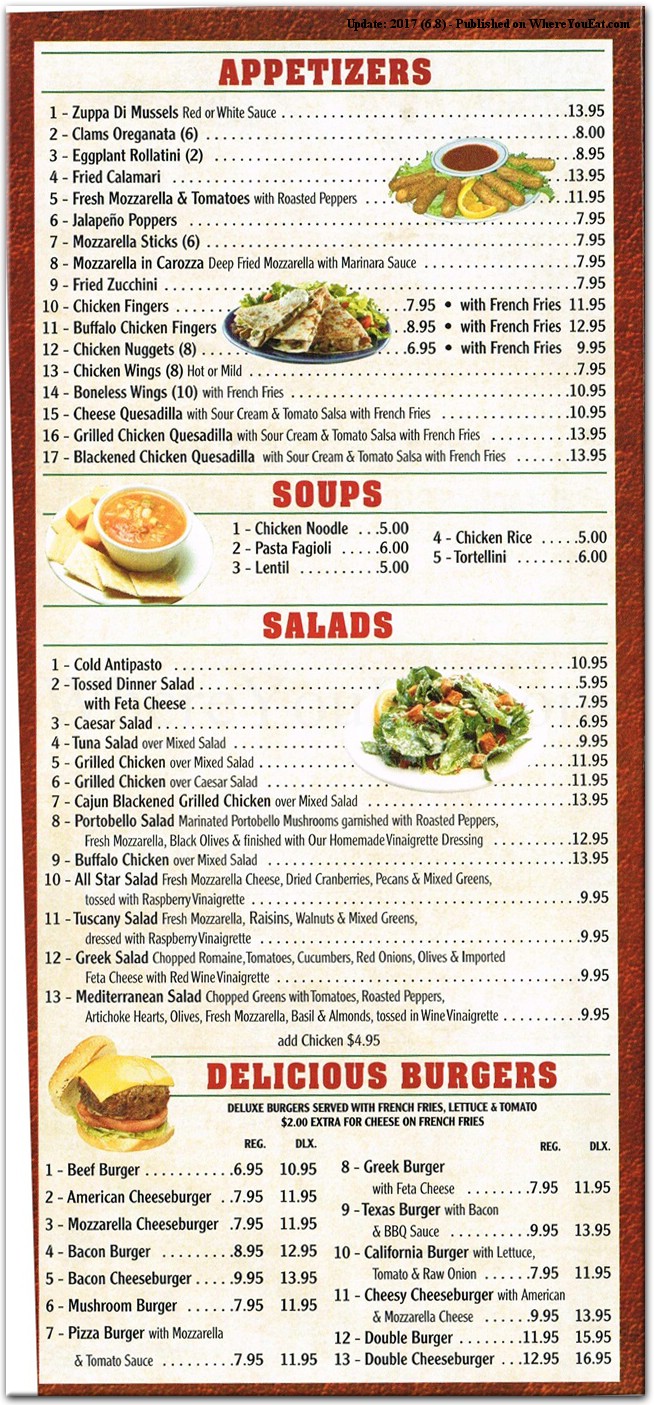 All Star Cafe Restaurant In Staten Island Official Menus Photos