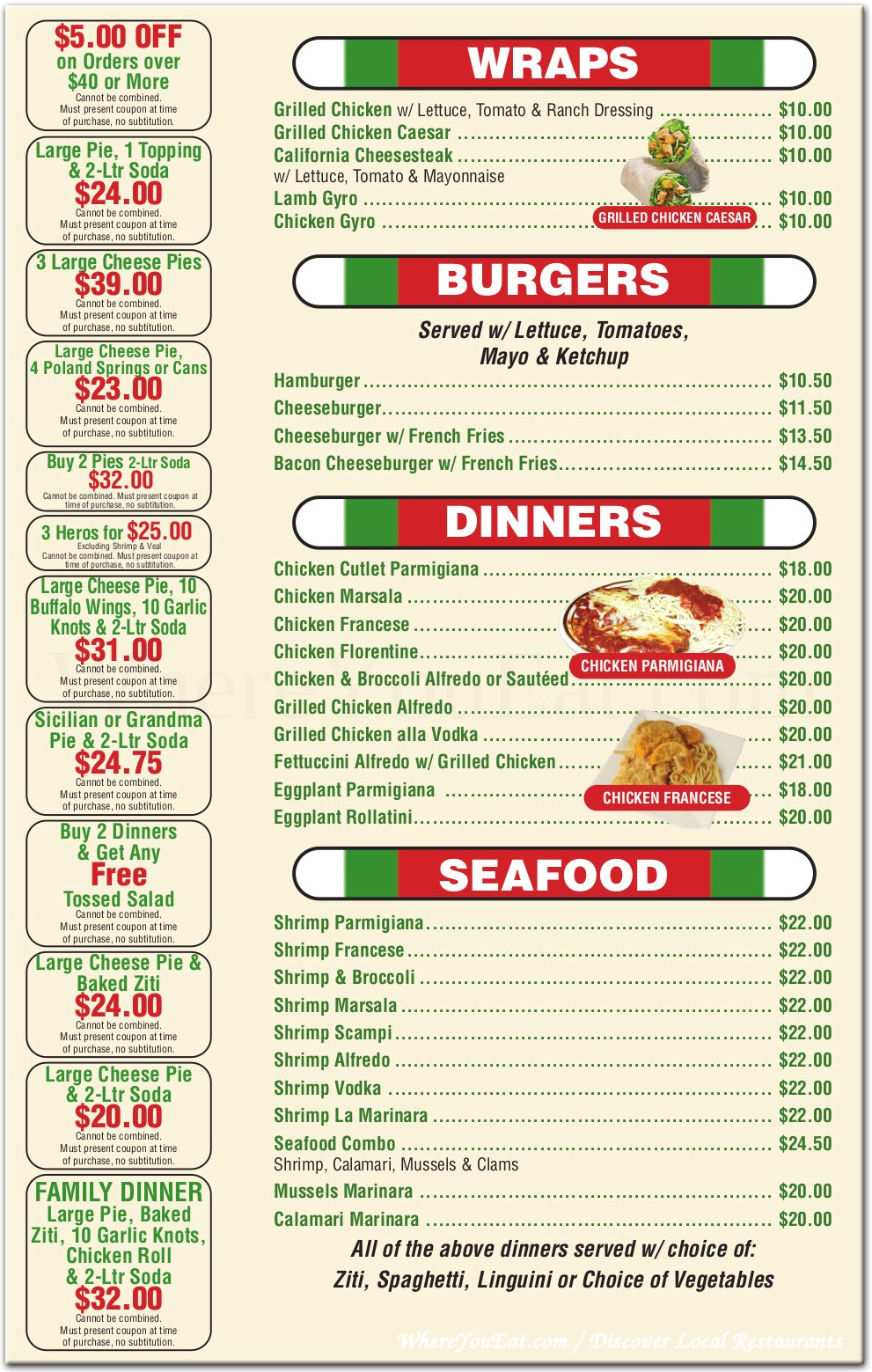 Avanti's Pizza Restaurant in Staten Island / Official Menus & Photos