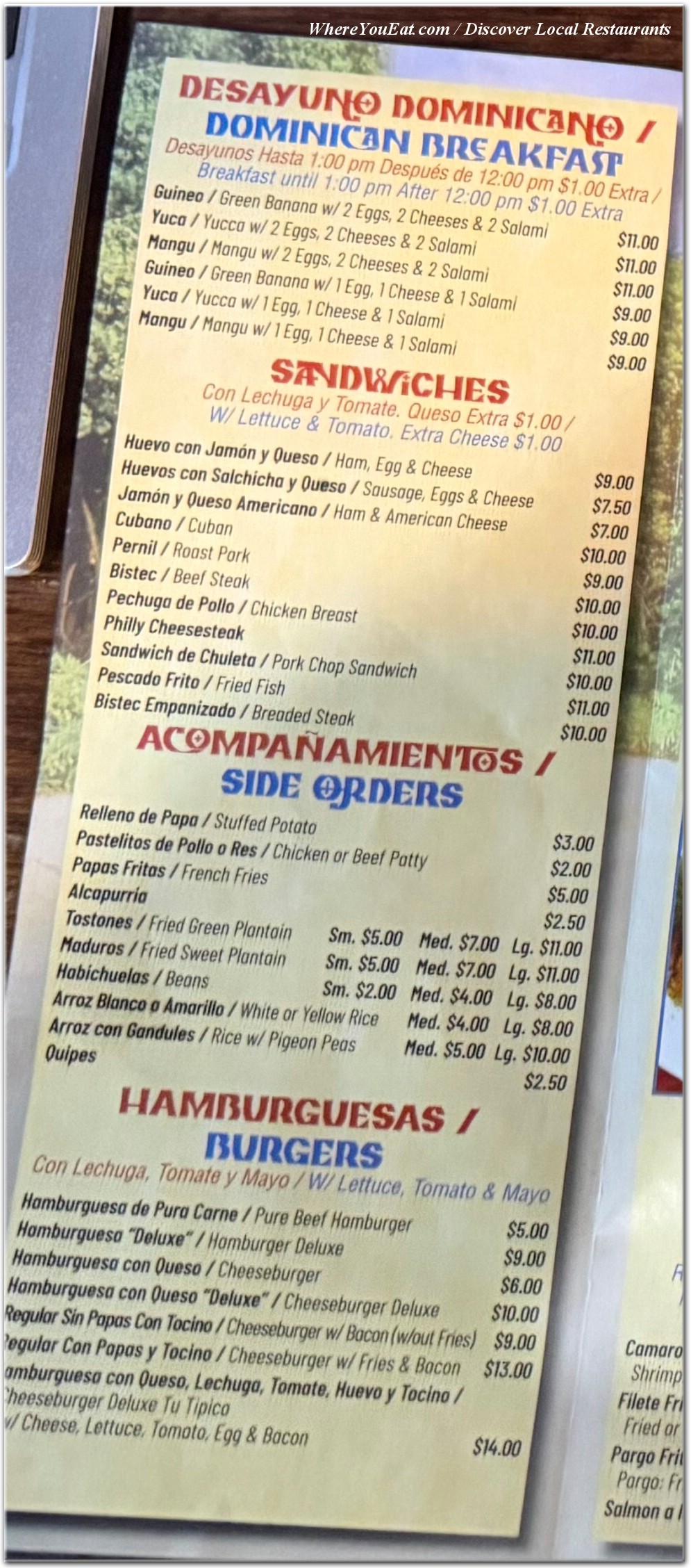 menu image