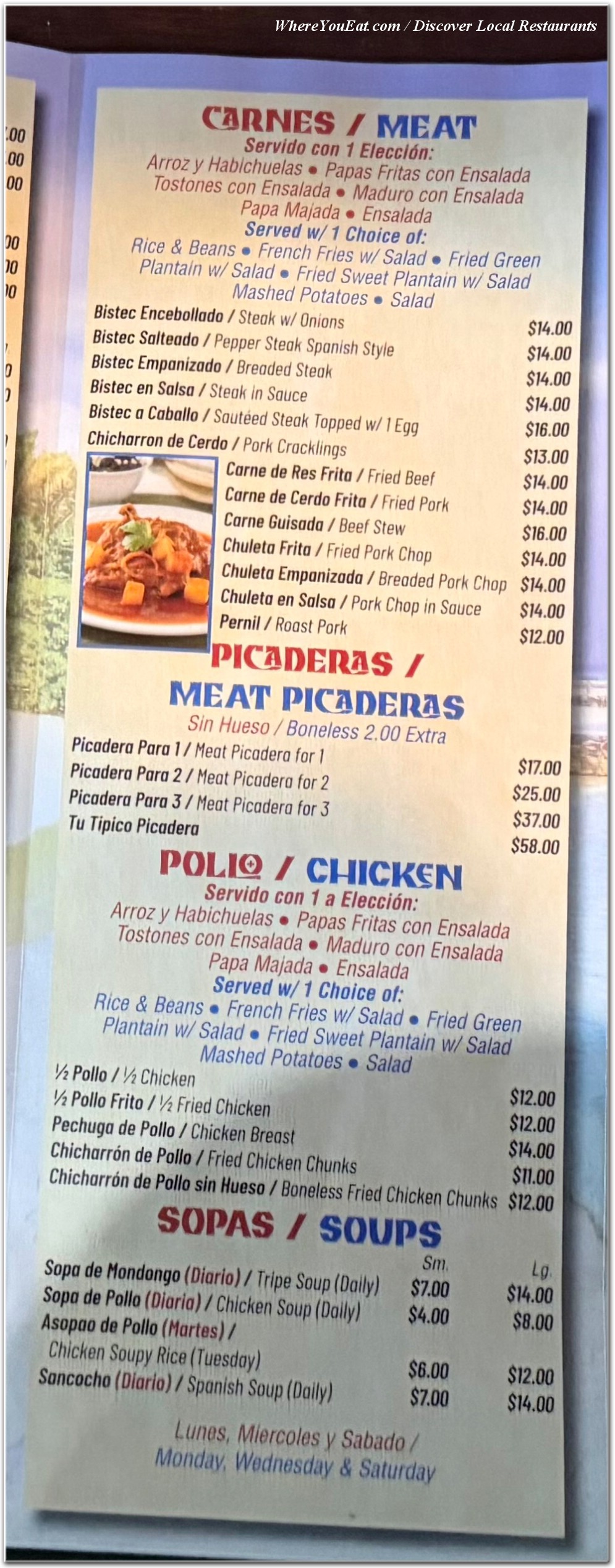 menu image