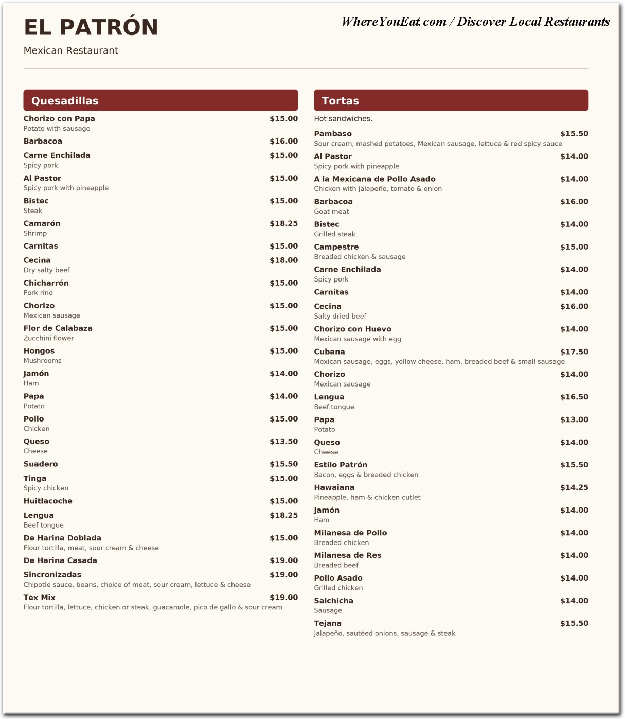 menu image
