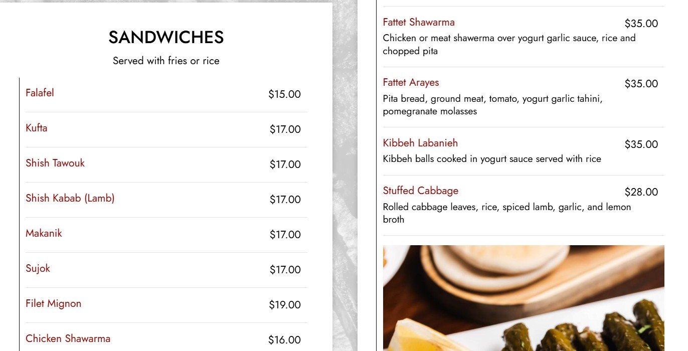 menu image