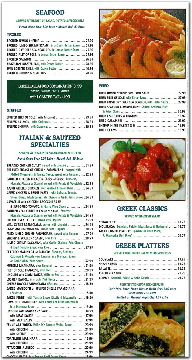 Mike Jr's Richmond Diner Restaurant in Staten Island / Official Menus ...